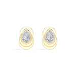 Cascade Studs Pear Lab Grown Diamond Tiered Halo Solitaire