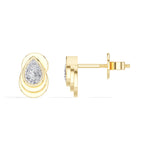 Cascade Studs Pear Lab Grown Diamond Tiered Halo Solitaire