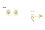 Cascade Studs Pear Lab Grown Diamond Tiered Halo Solitaire