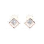 Vega Studs Princess Lab Grown Diamond Double Frame