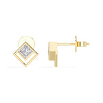 Vega Studs Princess Lab Grown Diamond Double Frame