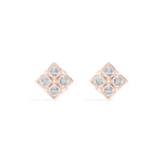 Quatra Studs Round Lab Grown Diamond Quatrefoil Four Petal