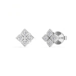 Quatra Studs Round Lab Grown Diamond Quatrefoil Four Petal