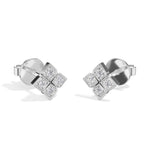 Quatra Studs Round Lab Grown Diamond Quatrefoil Four Petal
