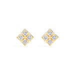 Quatra Studs Round Lab Grown Diamond Quatrefoil Four Petal