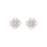 Flora Studs Round Lab Grown Diamond Pave Flower Halo