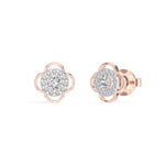 Flora Studs Round Lab Grown Diamond Pave Flower Halo