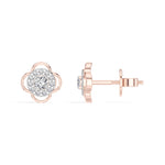 Flora Studs Round Lab Grown Diamond Pave Flower Halo