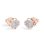 Flora Studs Round Lab Grown Diamond Pave Flower Halo