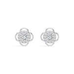 Flora Studs Round Lab Grown Diamond Pave Flower Halo