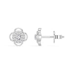 Flora Studs Round Lab Grown Diamond Pave Flower Halo