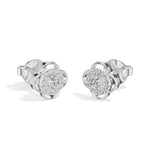 Flora Studs Round Lab Grown Diamond Pave Flower Halo