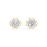 Flora Studs Round Lab Grown Diamond Pave Flower Halo