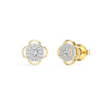 Flora Studs Round Lab Grown Diamond Pave Flower Halo