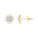 Flora Studs Round Lab Grown Diamond Pave Flower Halo