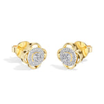 Flora Studs Round Lab Grown Diamond Pave Flower Halo