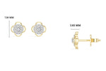 Flora Studs Round Lab Grown Diamond Pave Flower Halo