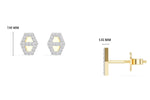 Hex Studs Round Lab Grown Diamond Open Hexagon Pave Border