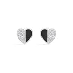 Demi Studs Round Lab Grown Diamond Half Pave Split Heart