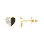 Demi Studs Round Lab Grown Diamond Half Pave Split Heart