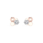Triad Studs Round Lab Grown Diamond Honeycomb Hexagon Cluster