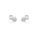 Triad Studs Round Lab Grown Diamond Honeycomb Hexagon Cluster