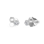 Triad Studs Round Lab Grown Diamond Honeycomb Hexagon Cluster