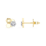 Triad Studs Round Lab Grown Diamond Honeycomb Hexagon Cluster