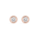 Thistle Studs Round Lab Grown Diamond Granulation Beaded Halo