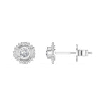 Thistle Studs Round Lab Grown Diamond Granulation Beaded Halo