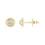 Thistle Studs Round Lab Grown Diamond Granulation Beaded Halo
