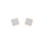 Signet Studs Round Lab Grown Diamond Full Pave Octagon