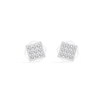 Signet Studs Round Lab Grown Diamond Full Pave Octagon
