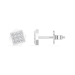 Signet Studs Round Lab Grown Diamond Full Pave Octagon