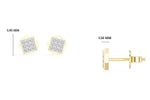 Signet Studs Round Lab Grown Diamond Full Pave Octagon