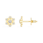 Asterix Studs Round Lab Grown Diamond Spoke Hub Cluster