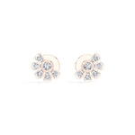 Petal Studs Round Lab Grown Diamond Five Petal Organic Flower