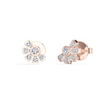 Petal Studs Round Lab Grown Diamond Five Petal Organic Flower