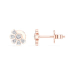 Petal Studs Round Lab Grown Diamond Five Petal Organic Flower