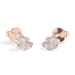 Petal Studs Round Lab Grown Diamond Five Petal Organic Flower