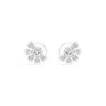 Petal Studs Round Lab Grown Diamond Five Petal Organic Flower
