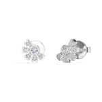 Petal Studs Round Lab Grown Diamond Five Petal Organic Flower
