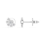 Petal Studs Round Lab Grown Diamond Five Petal Organic Flower