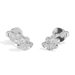 Petal Studs Round Lab Grown Diamond Five Petal Organic Flower