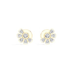 Petal Studs Round Lab Grown Diamond Five Petal Organic Flower