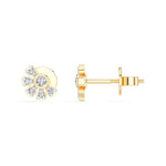 Petal Studs Round Lab Grown Diamond Five Petal Organic Flower