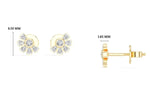 Petal Studs Round Lab Grown Diamond Five Petal Organic Flower