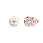 Halo Orbit Studs Round Lab Grown Diamond Concentric Pave Halo