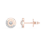 Halo Orbit Studs Round Lab Grown Diamond Concentric Pave Halo