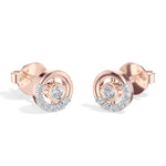 Halo Orbit Studs Round Lab Grown Diamond Concentric Pave Halo